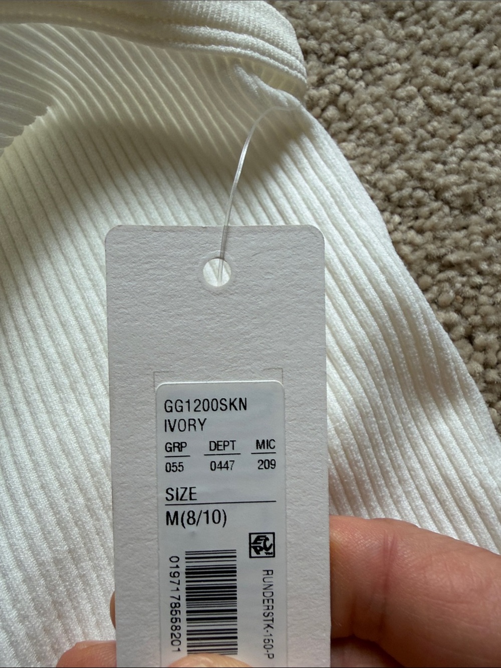 NWT GB Ribbed V-Neck Cropped Tank - Ivory - Picture 3 of 4